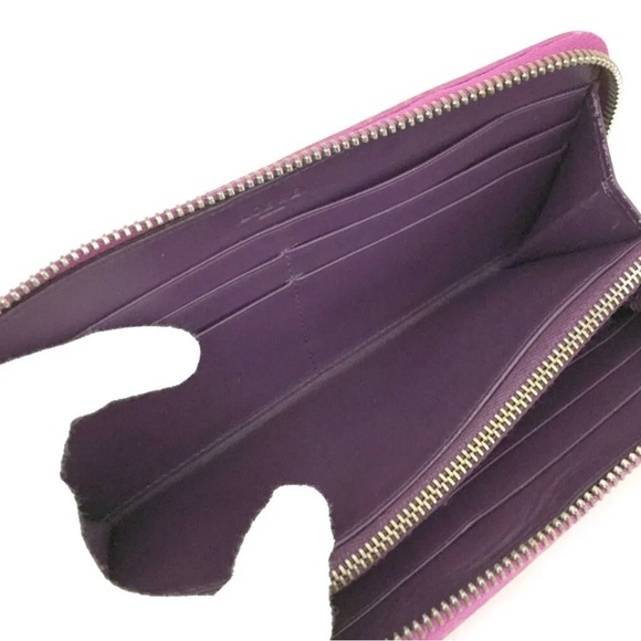 Authentic LOEWE Logo Leather Long Zip Wallet - Picture 6 of 8